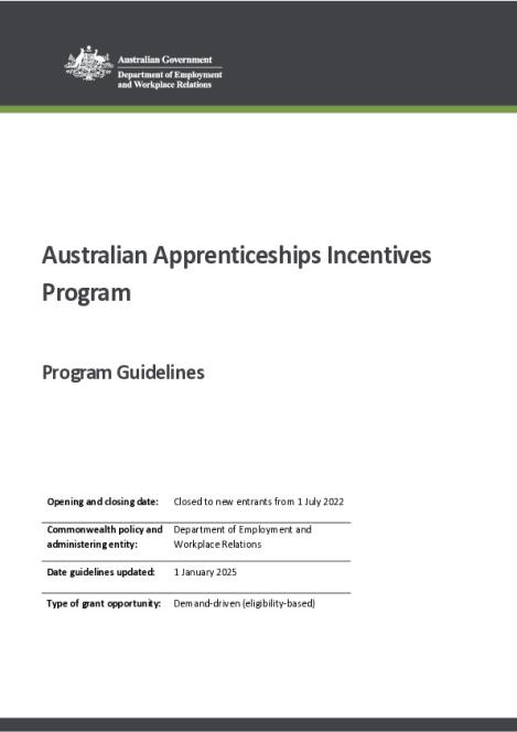 Australian Apprenticeships Incentives Program Guidelines - 1 January 2025.pdf