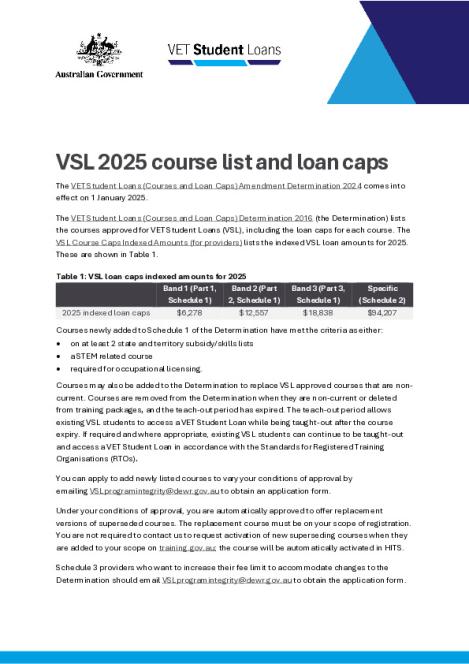 VSL 2025 course list and loan caps.pdf