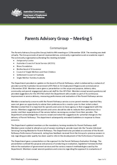 Parents Advisory Group - Communique - Meeting 5.pdf